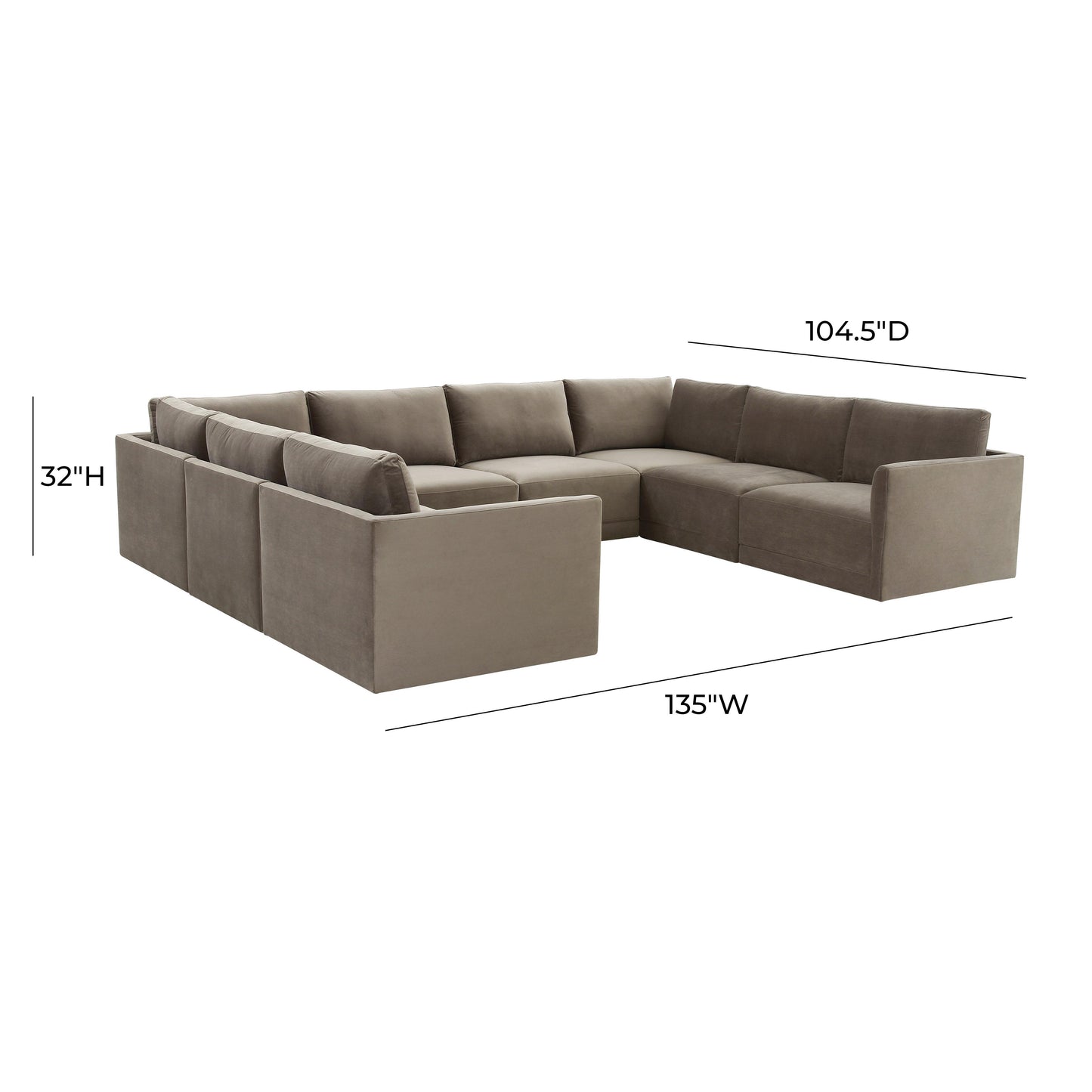 bree taupe modular large u sectional