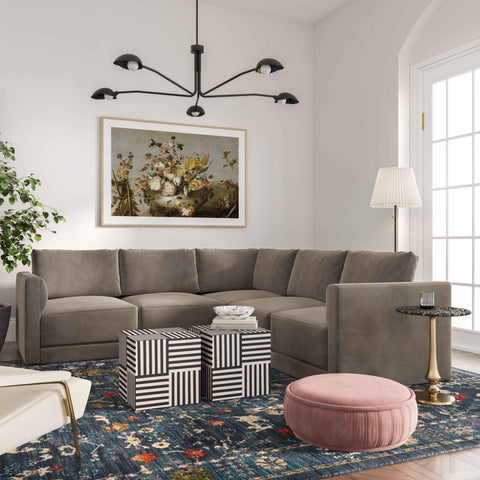 Margaux Versailles 5-Piece Performance Velvet Modular L Sectional - image 2