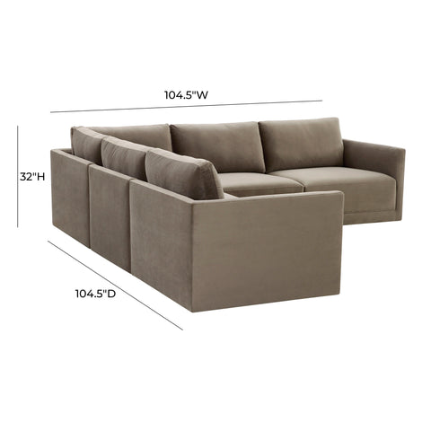 Margaux Versailles 5-Piece Performance Velvet Modular L Sectional - image 6