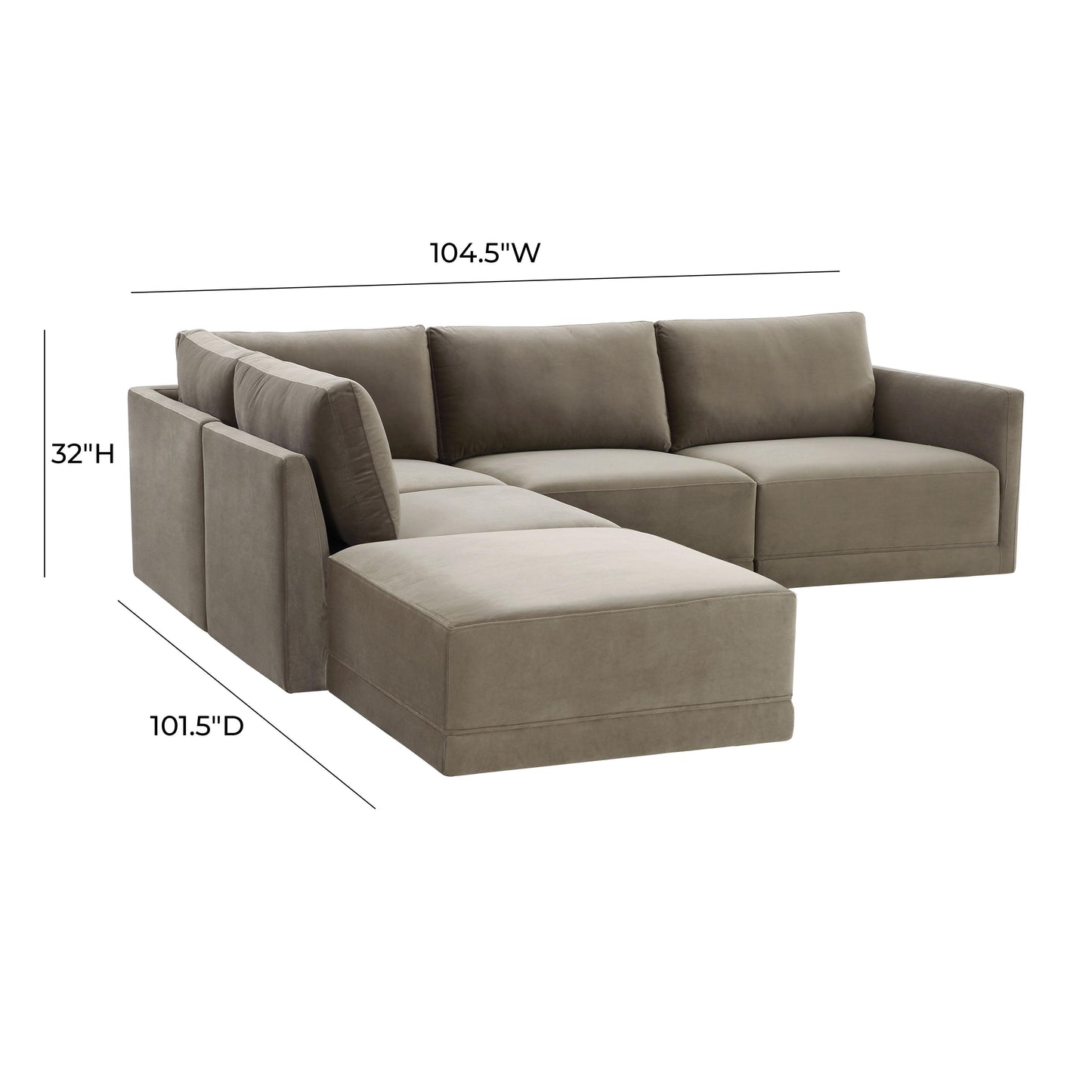 bree taupe modular laf sectional