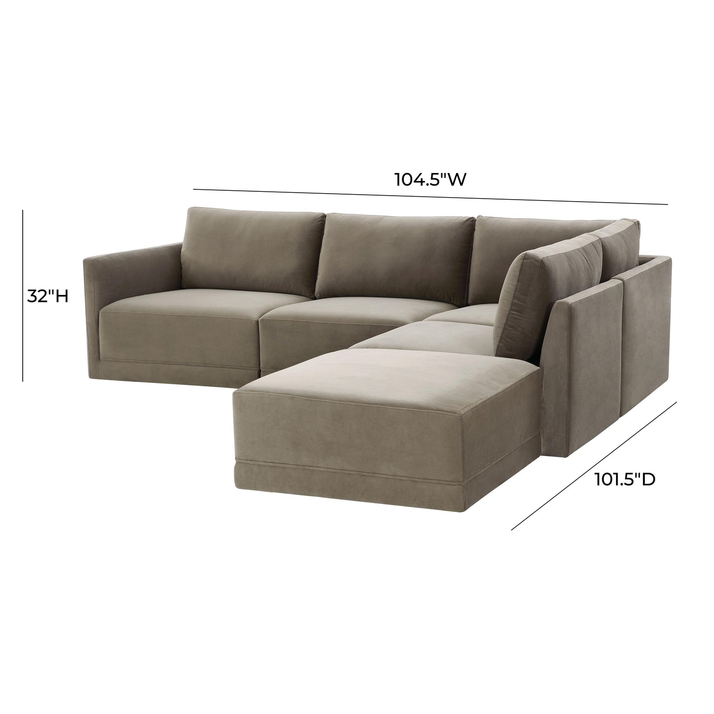 bree taupe modular raf sectional