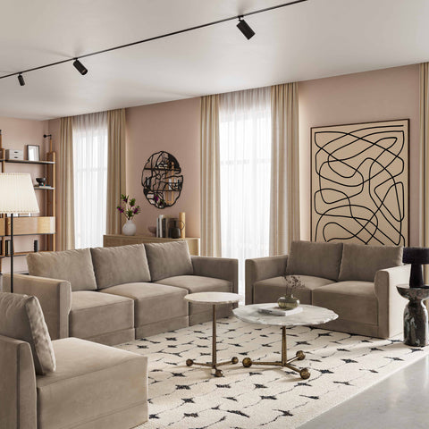 Margaux Versailles 74" Performance Velvet Modular Loveseat - image 2