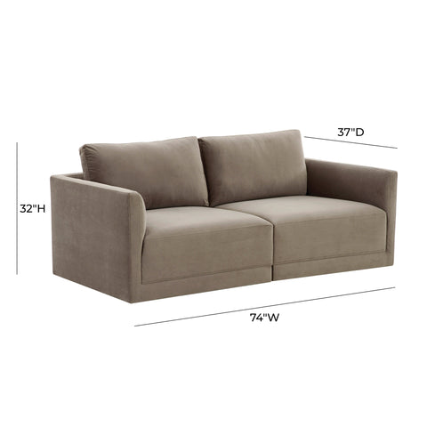 Margaux Versailles 74" Performance Velvet Modular Loveseat - image 6