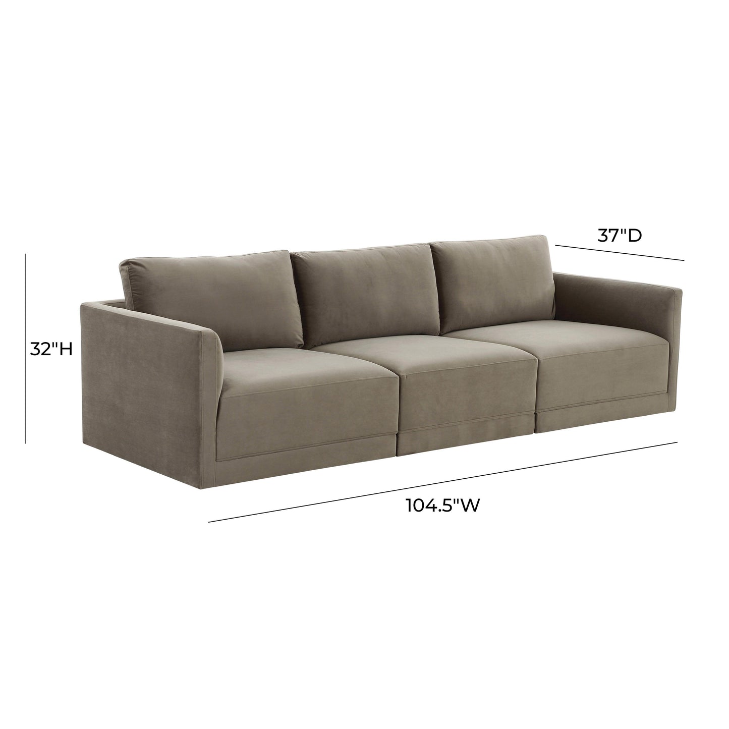 bree taupe modular sofa