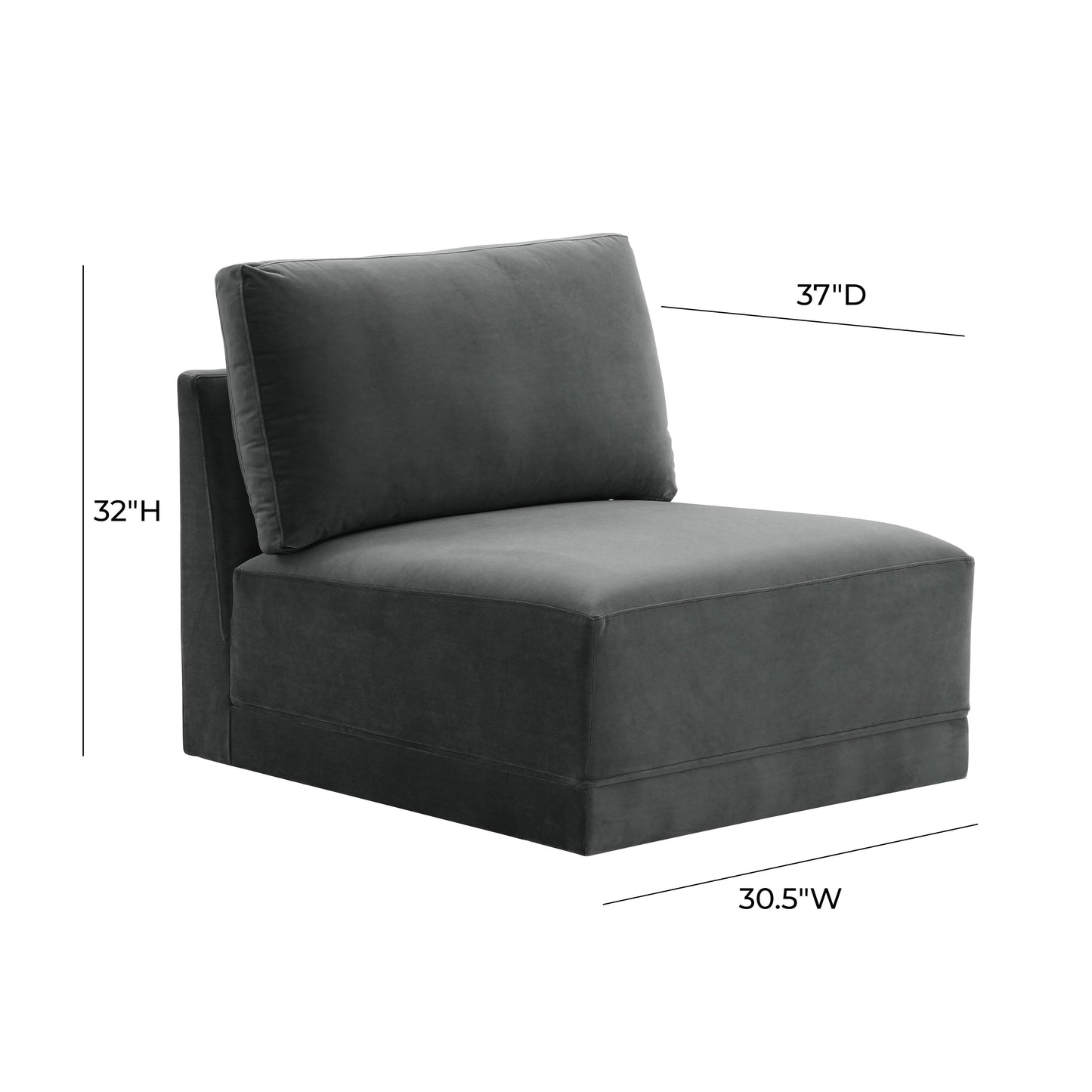 bree charcoal armless chair