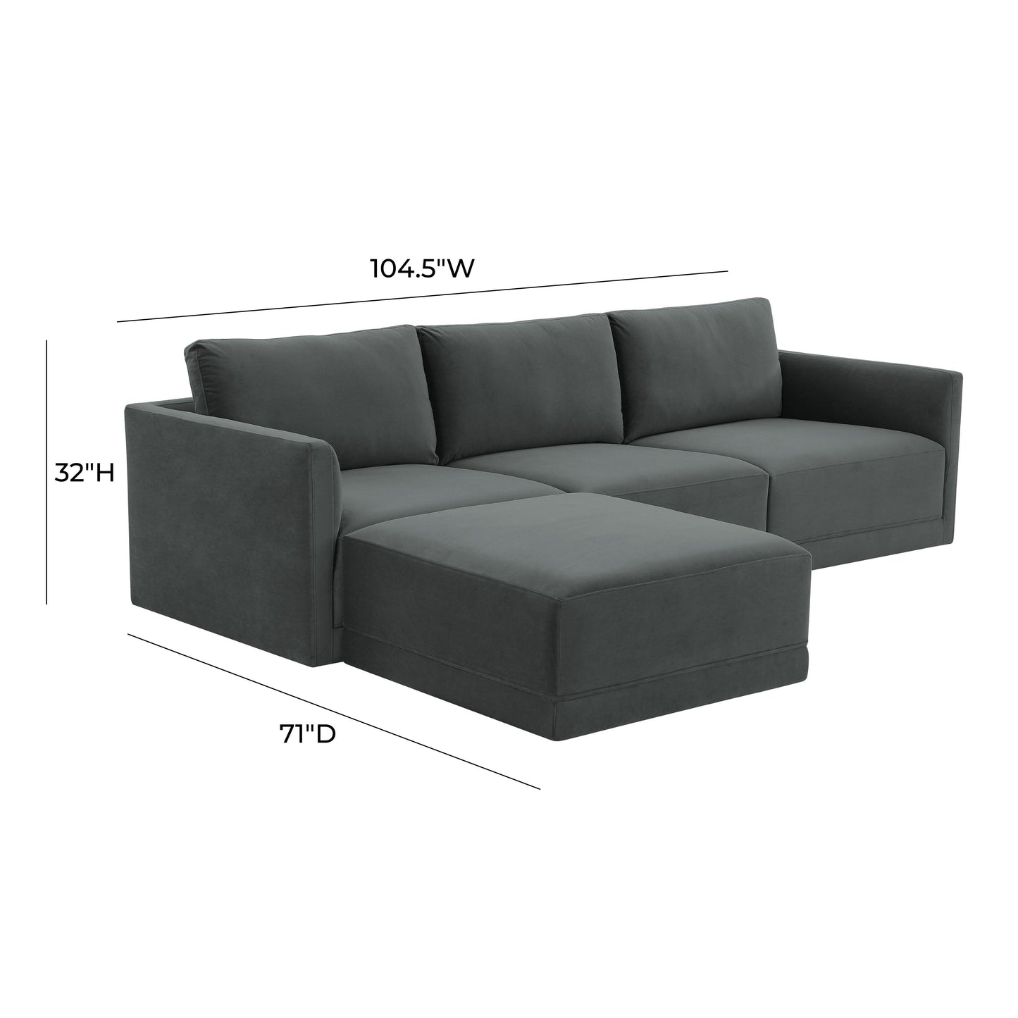 bree charcoal modular sectional