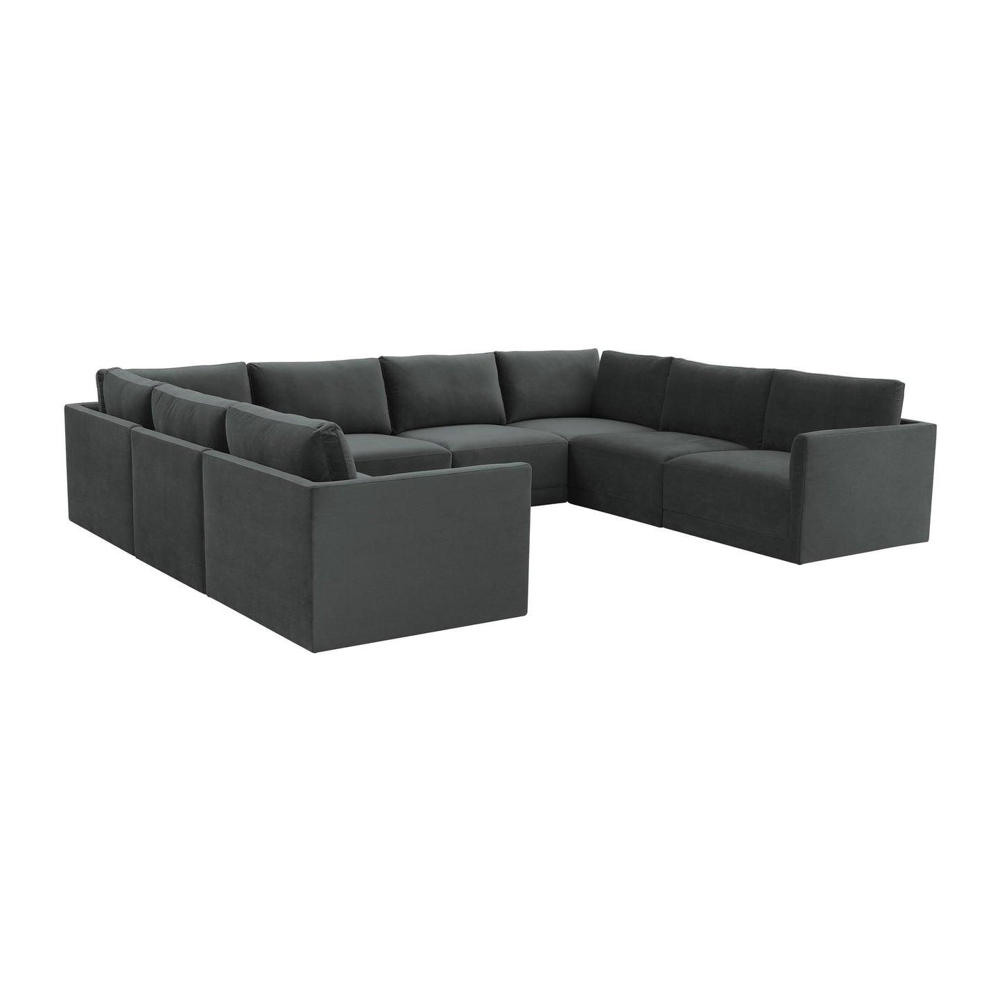 bree charcoal modular large u sectional