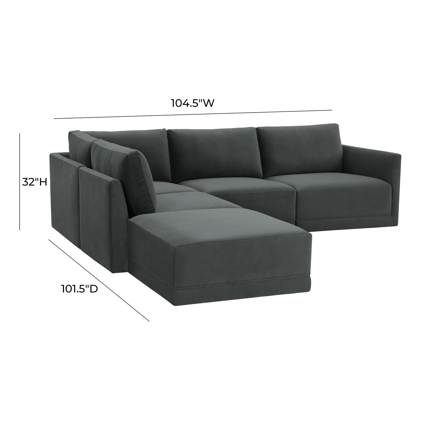 bree charcoal modular laf sectional