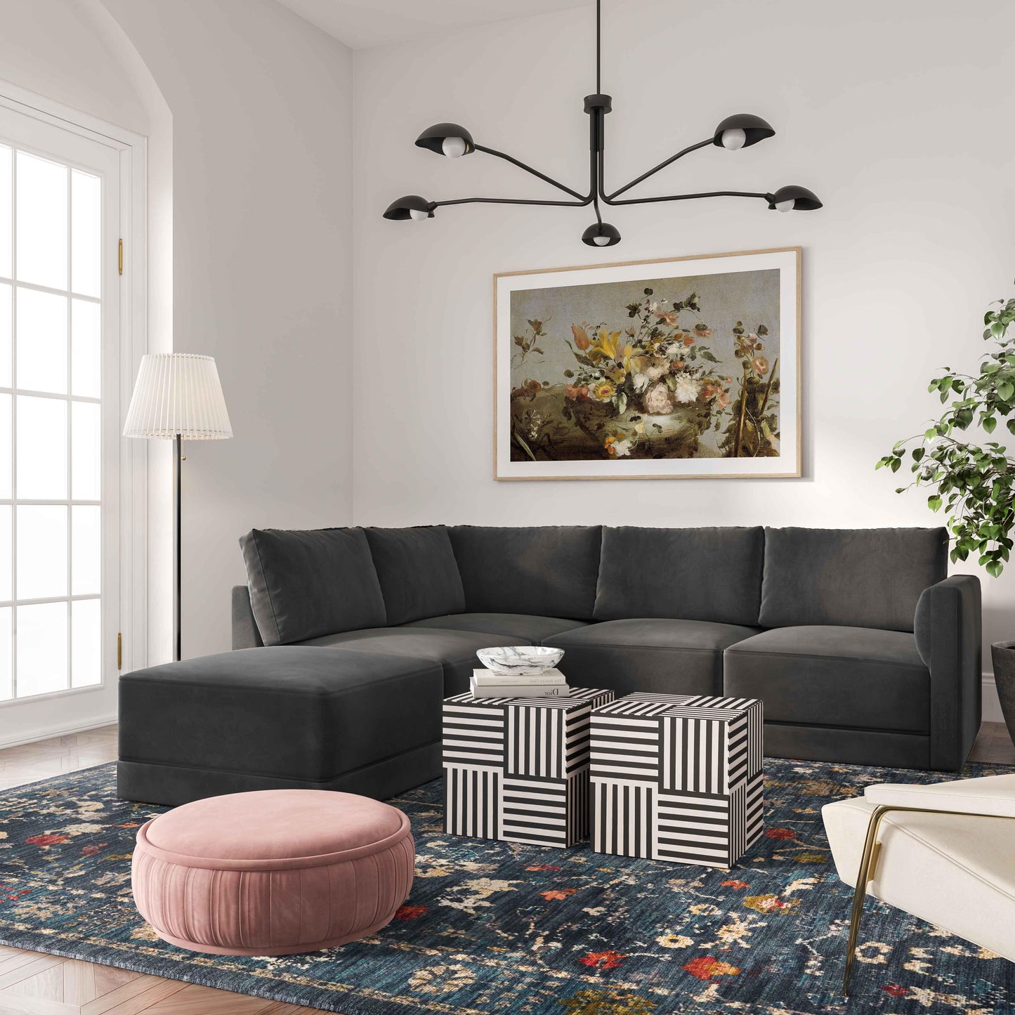 bree charcoal modular laf sectional