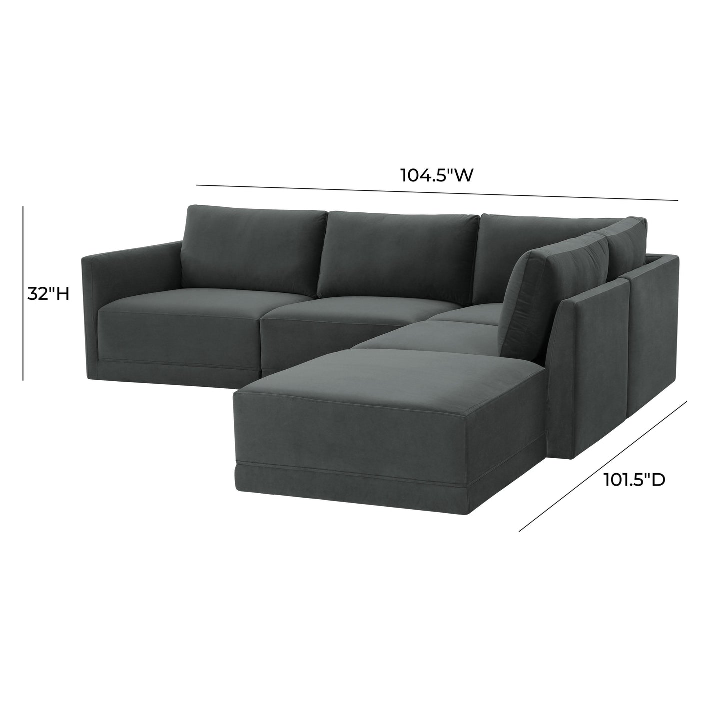 bree charcoal modular raf sectional