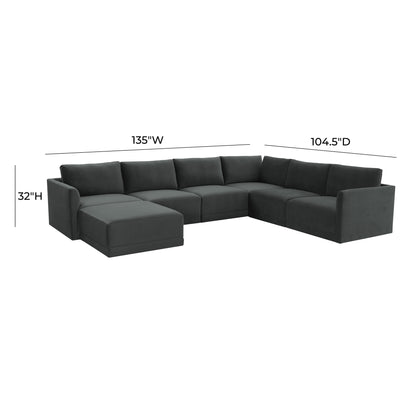 Bree Charcoal Modular Large Chaise Sectional