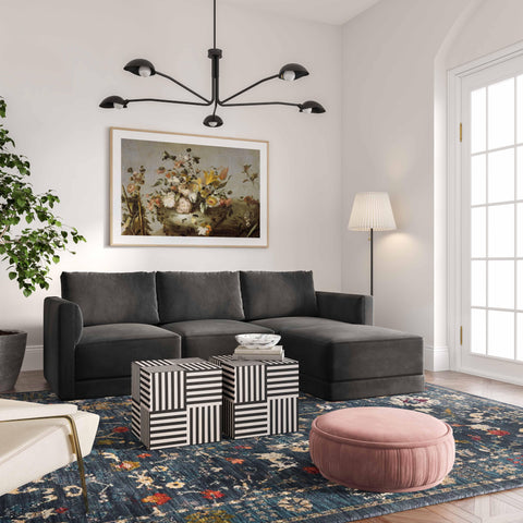 Margaux Versailles Performance Velvet Modular Ottoman - image 2