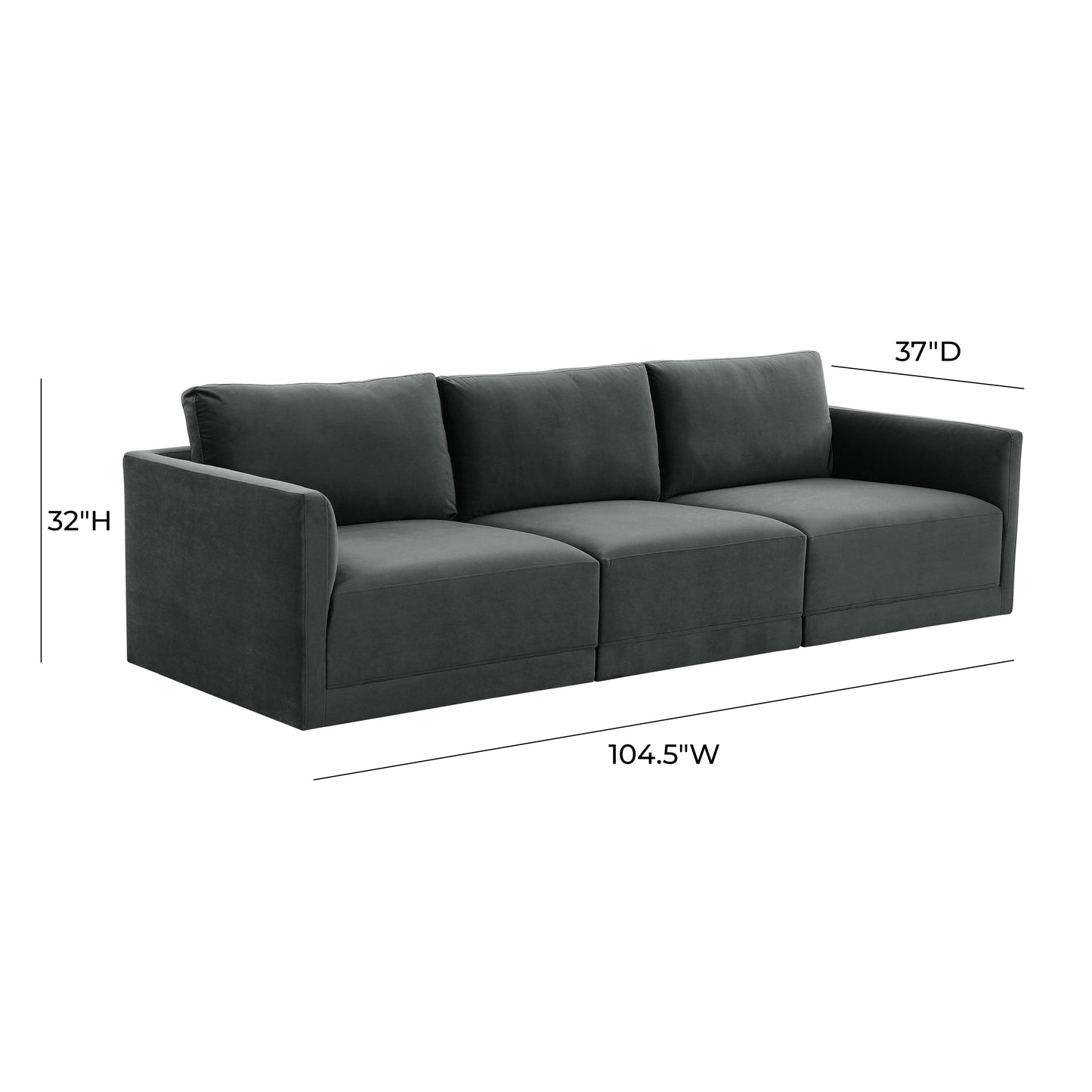 bree charcoal modular sofa