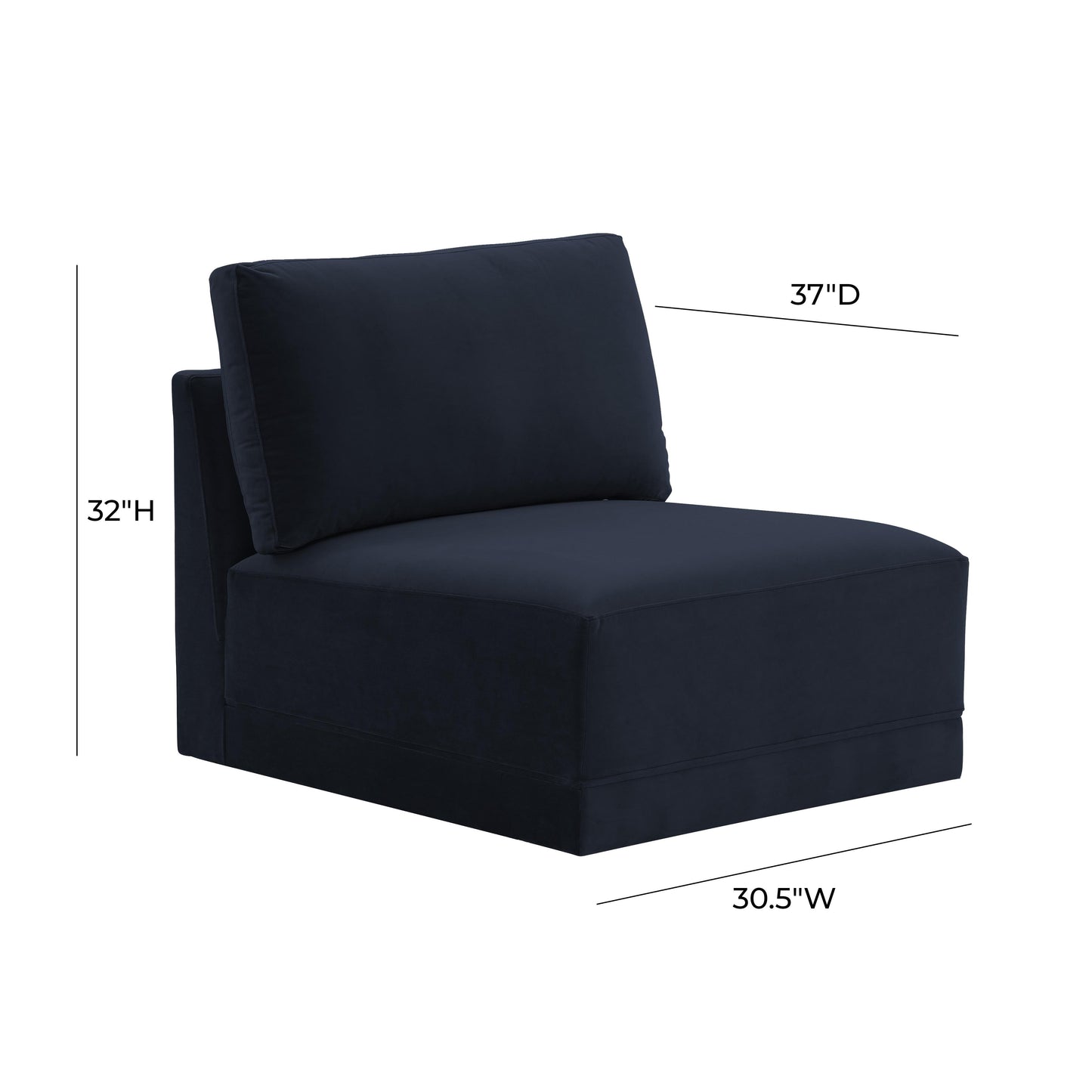 bree navy armless chair