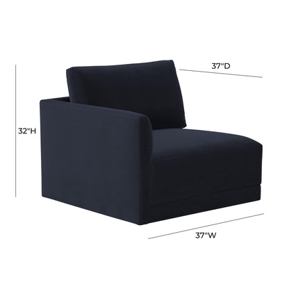 Bree Navy LAF Corner Chair