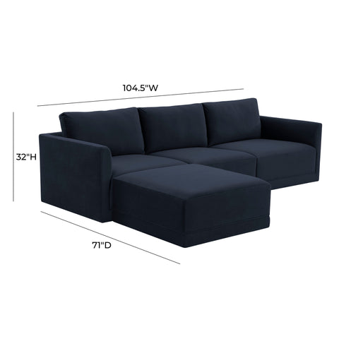 Margaux Versailles 4-Piece Performance Velvet Modular Sectional - image 6