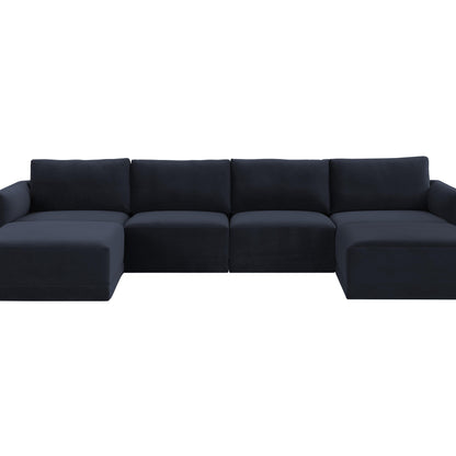 Bree Navy Modular U Sectional