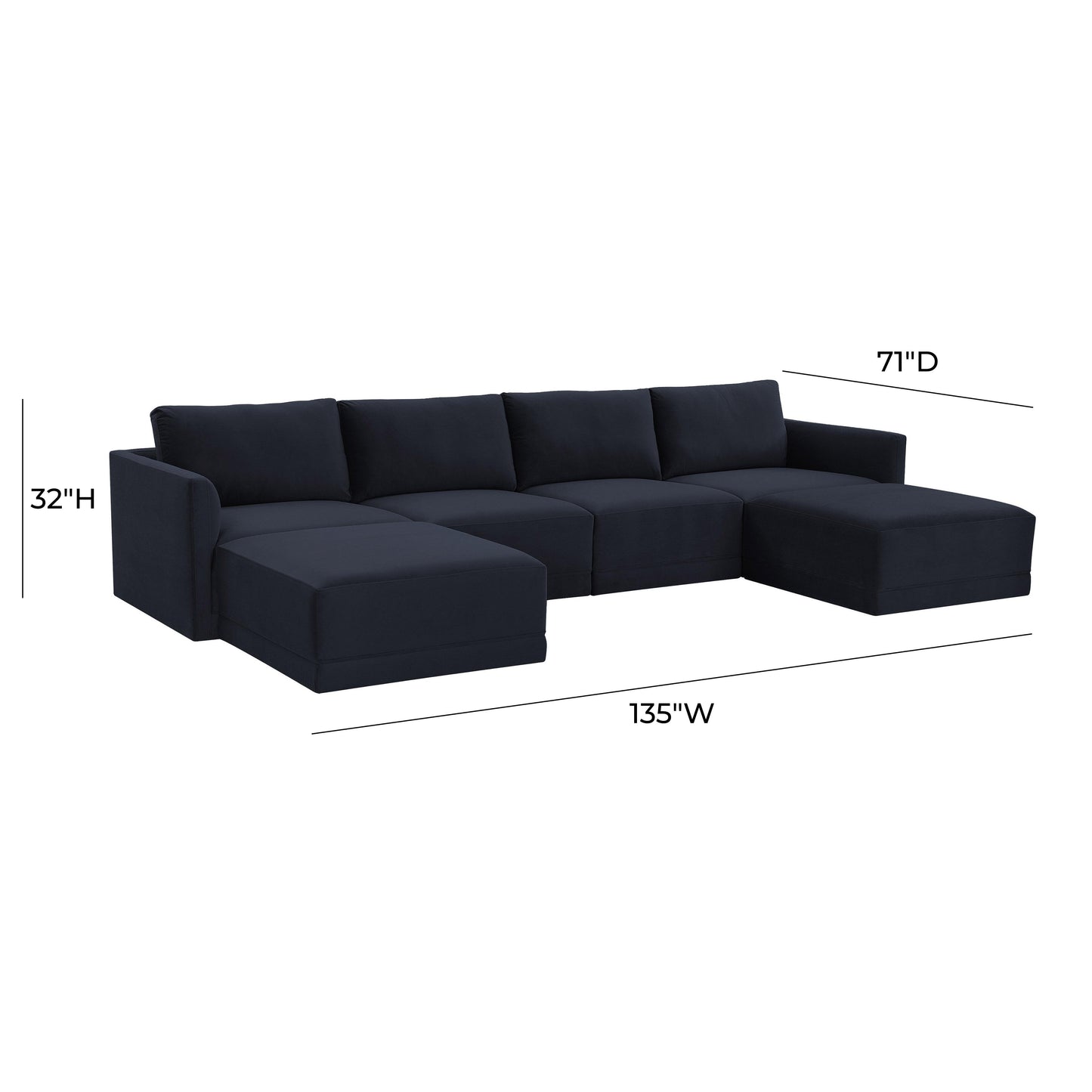 bree navy modular u sectional