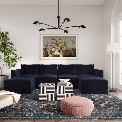 Bree Navy Modular U Sectional