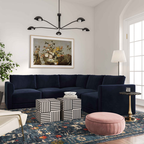 Margaux Versailles 5-Piece Performance Velvet Modular L Sectional - image 2