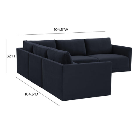 Margaux Versailles 5-Piece Performance Velvet Modular L Sectional - image 6