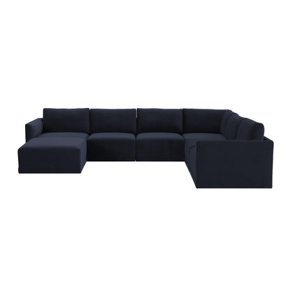 Bree Navy Modular Large Chaise Sectional