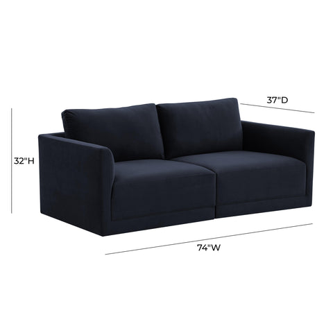 Margaux Versailles 74" Performance Velvet Modular Loveseat - image 6
