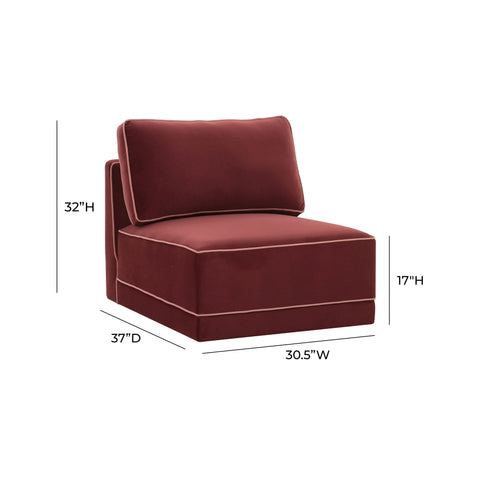 Margaux Versailles Performance Velvet Modular Armless Chair - image 4