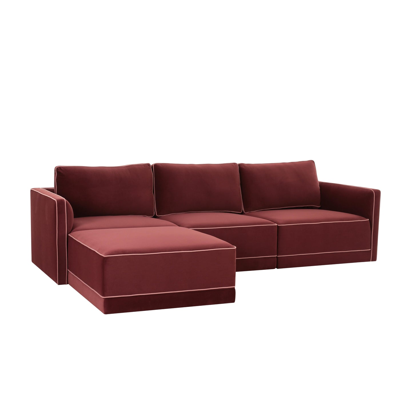 peele berry red modular sectional