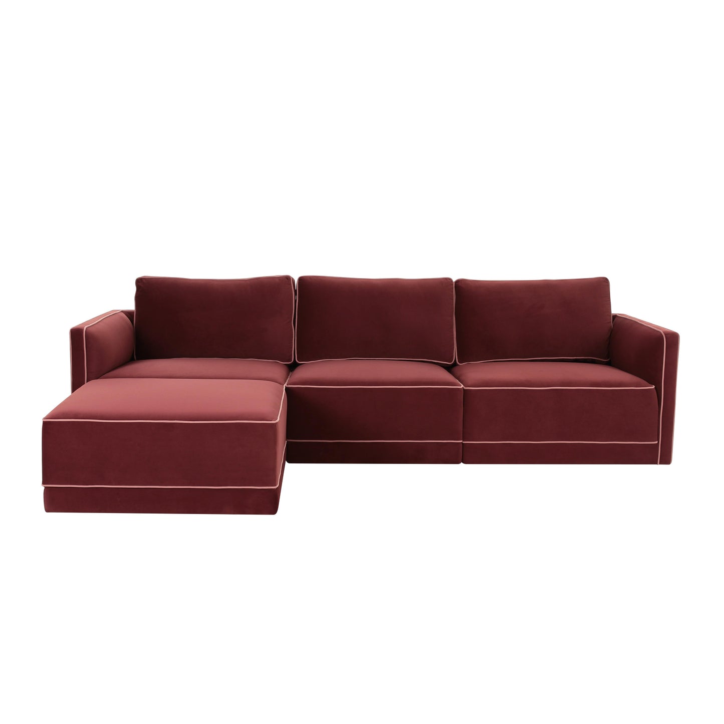 peele berry red modular sectional