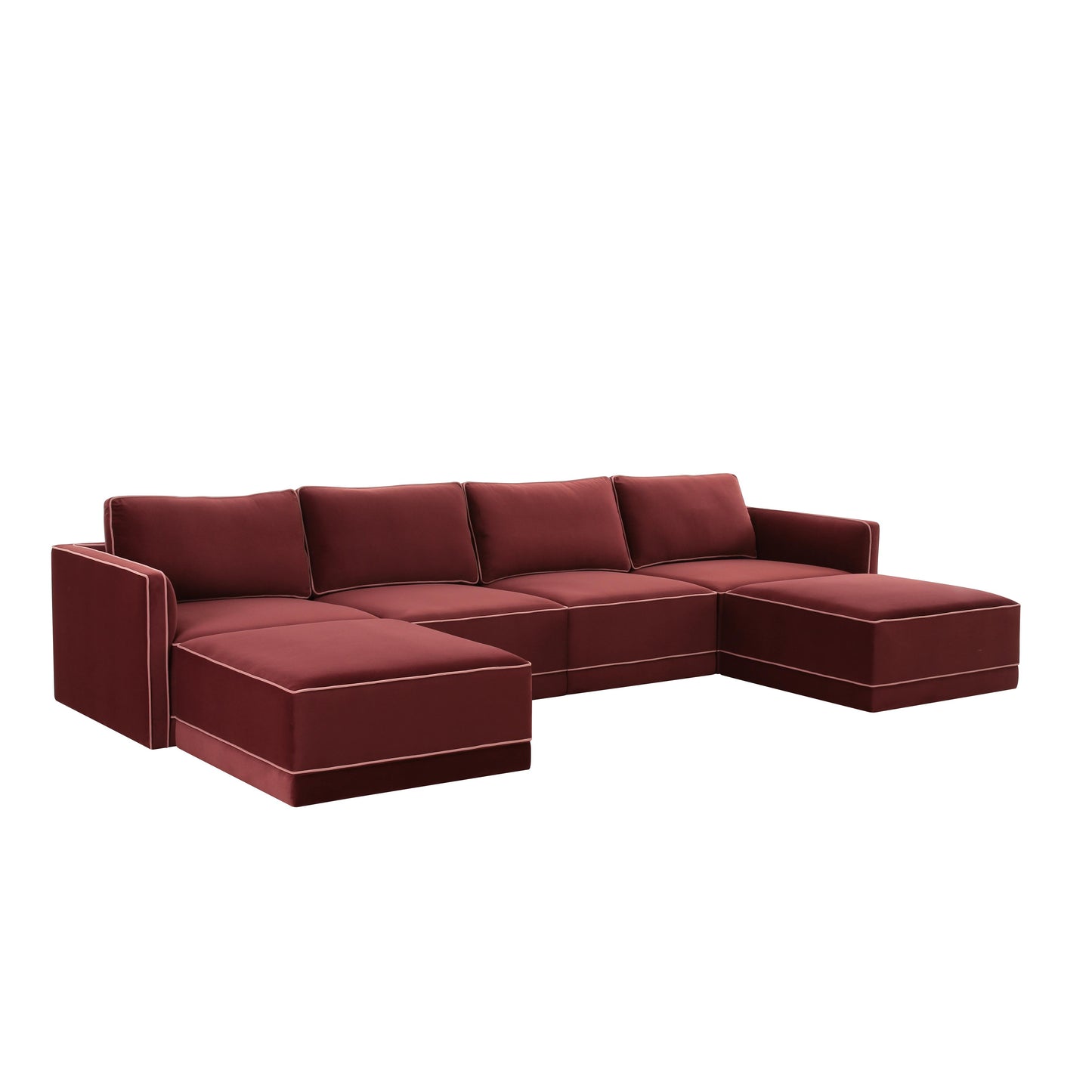 peele berry red modular u sectional