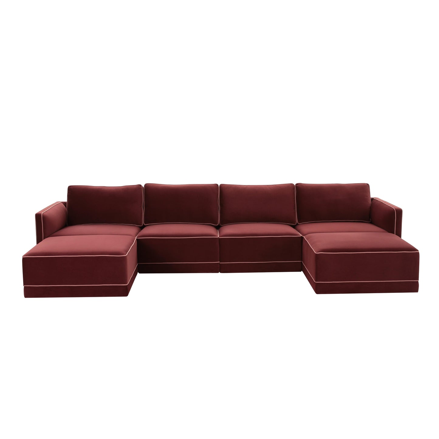 peele berry red modular u sectional