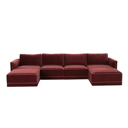 Peele Berry Red Modular U Sectional