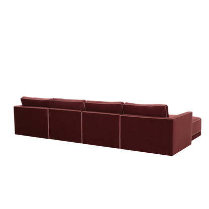 Peele Berry Red Modular U Sectional