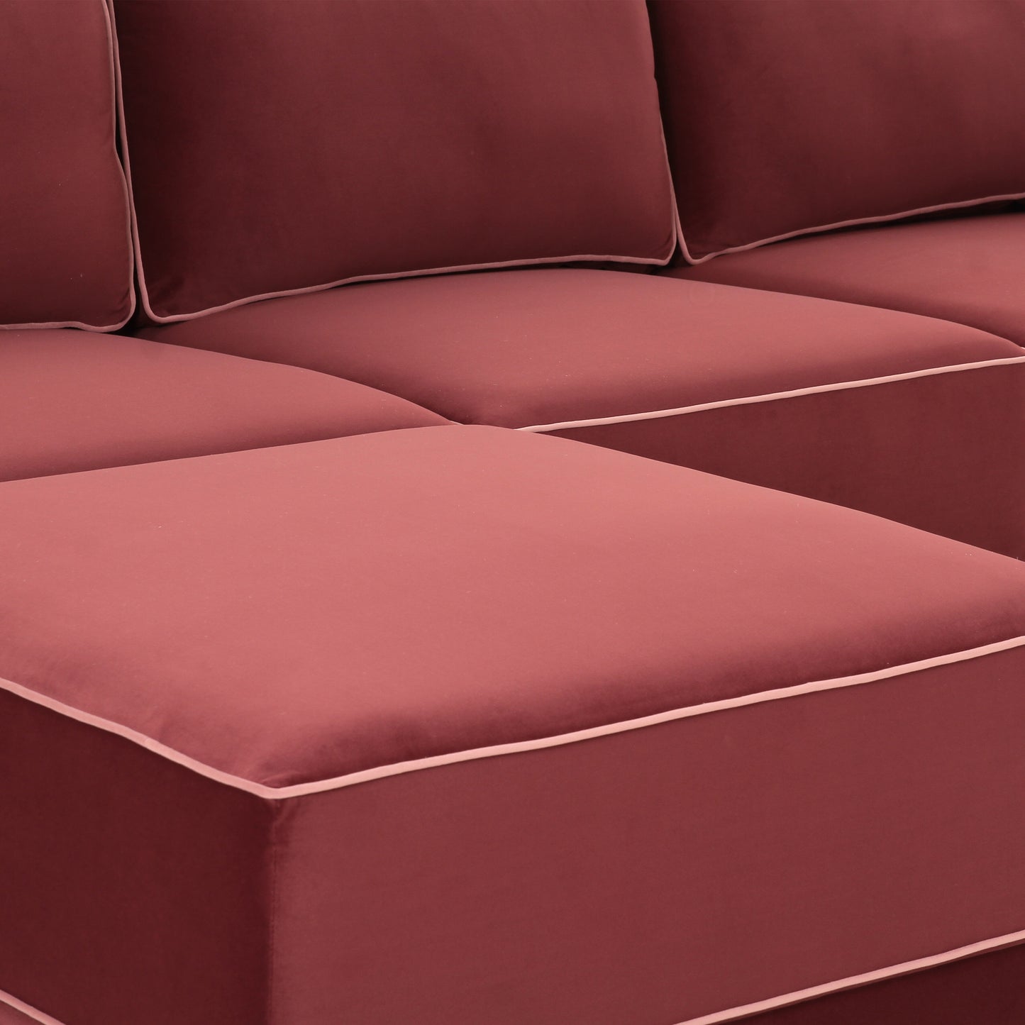 peele berry red modular u sectional