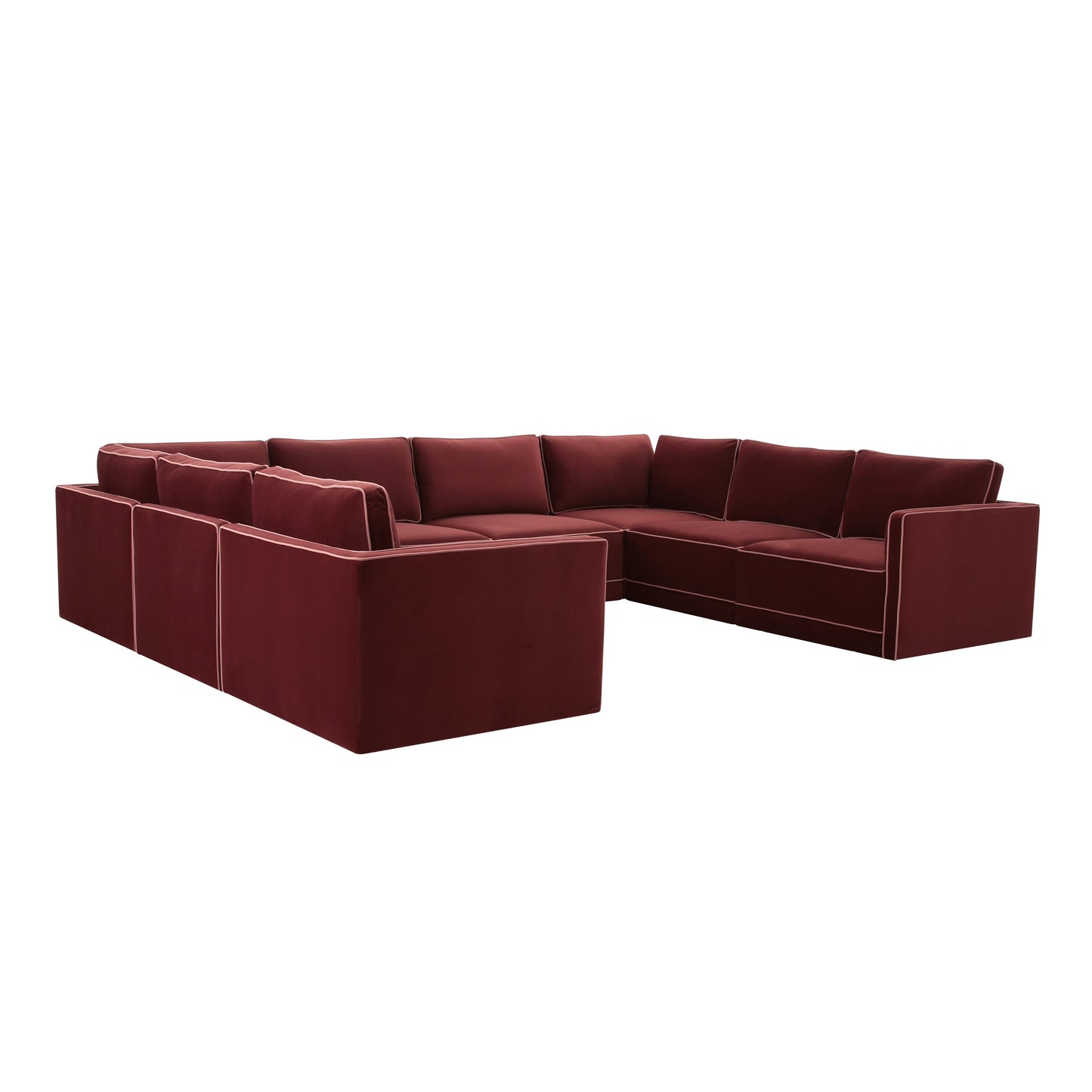 peele berry red modular large u sectional