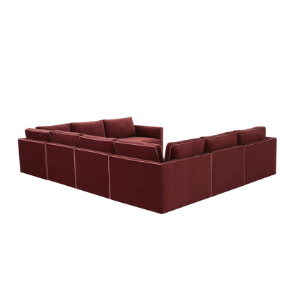 Peele Berry Red Modular Large U Sectional