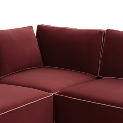 Peele Berry Red Modular Large U Sectional