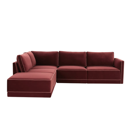 Margaux Versailles 5-Piece Performance Velvet Modular Left Facing Sectional - image 3