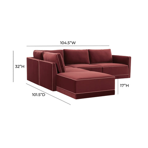 Margaux Versailles 5-Piece Performance Velvet Modular Left Facing Sectional - image 6