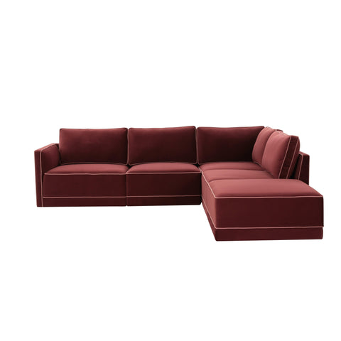Margaux Versailles 5-Piece Performance Velvet Modular Right Facing Sectional - image 1