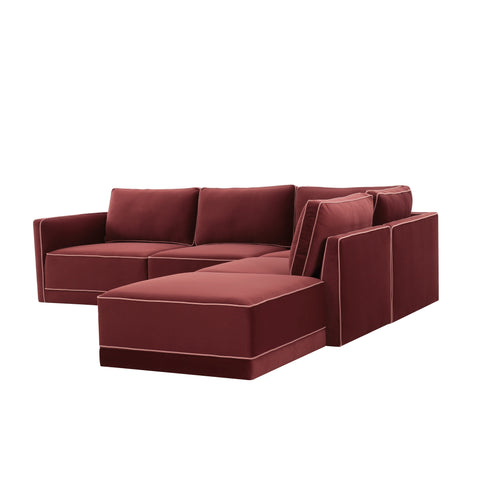 Margaux Versailles 5-Piece Performance Velvet Modular Right Facing Sectional - image 3