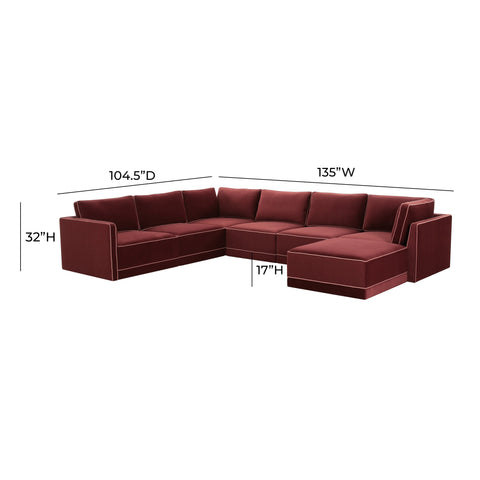 Margaux Versailles 5-Piece Performance Velvet Modular Right Facing Sectional - image 6