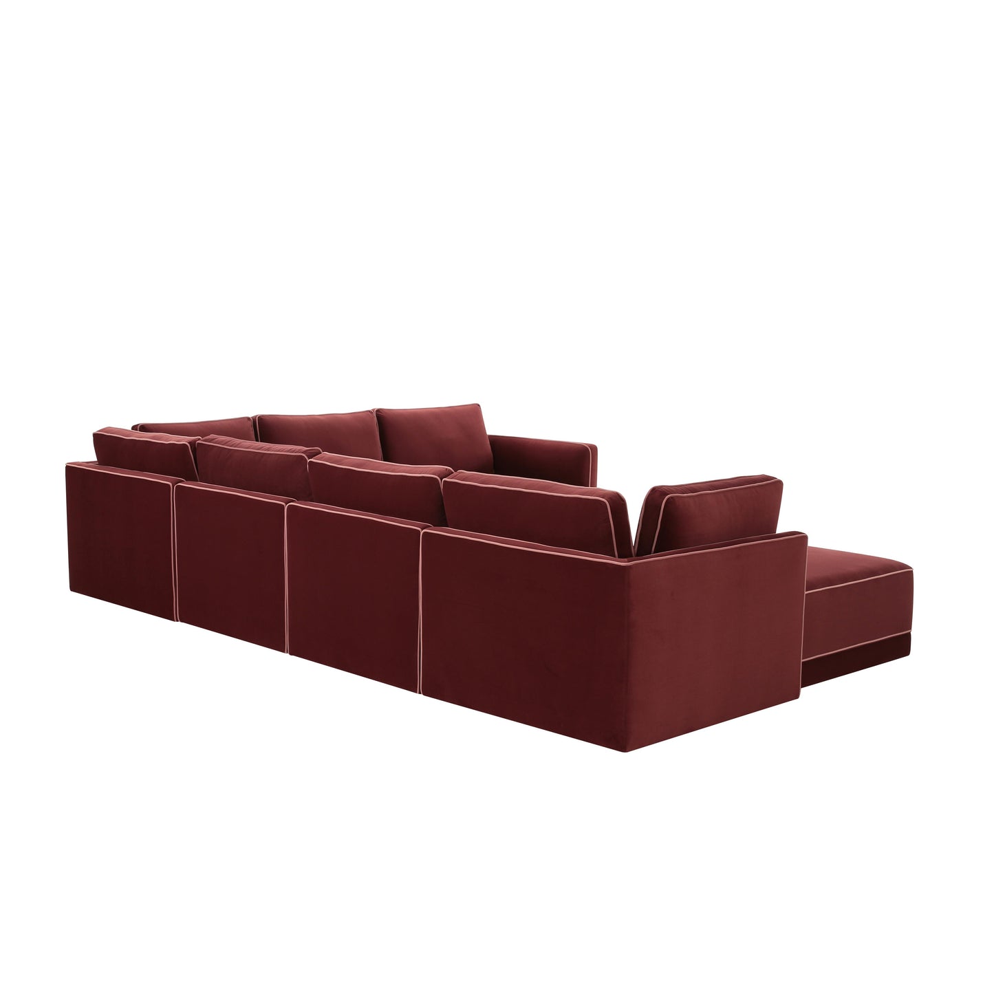 peele berry red modular large laf chaise sectional