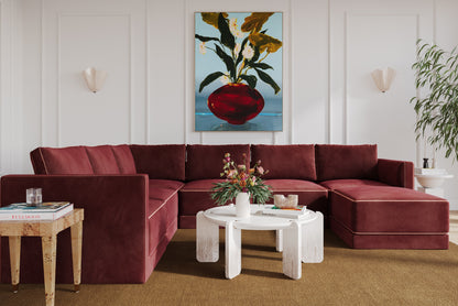 Peele Berry Red Modular Large LAF Chaise Sectional