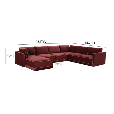 Margaux Versailles 7-Piece Performance Velvet Modular Large Chaise Sectional - image 6