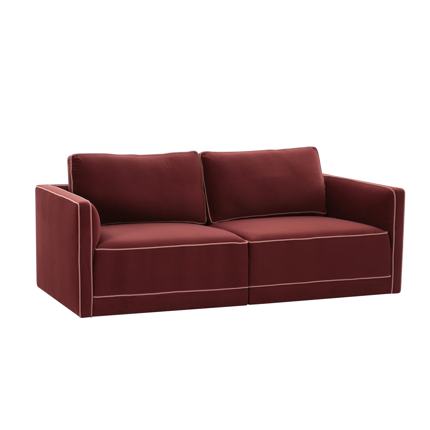 peele berry red modular loveseat