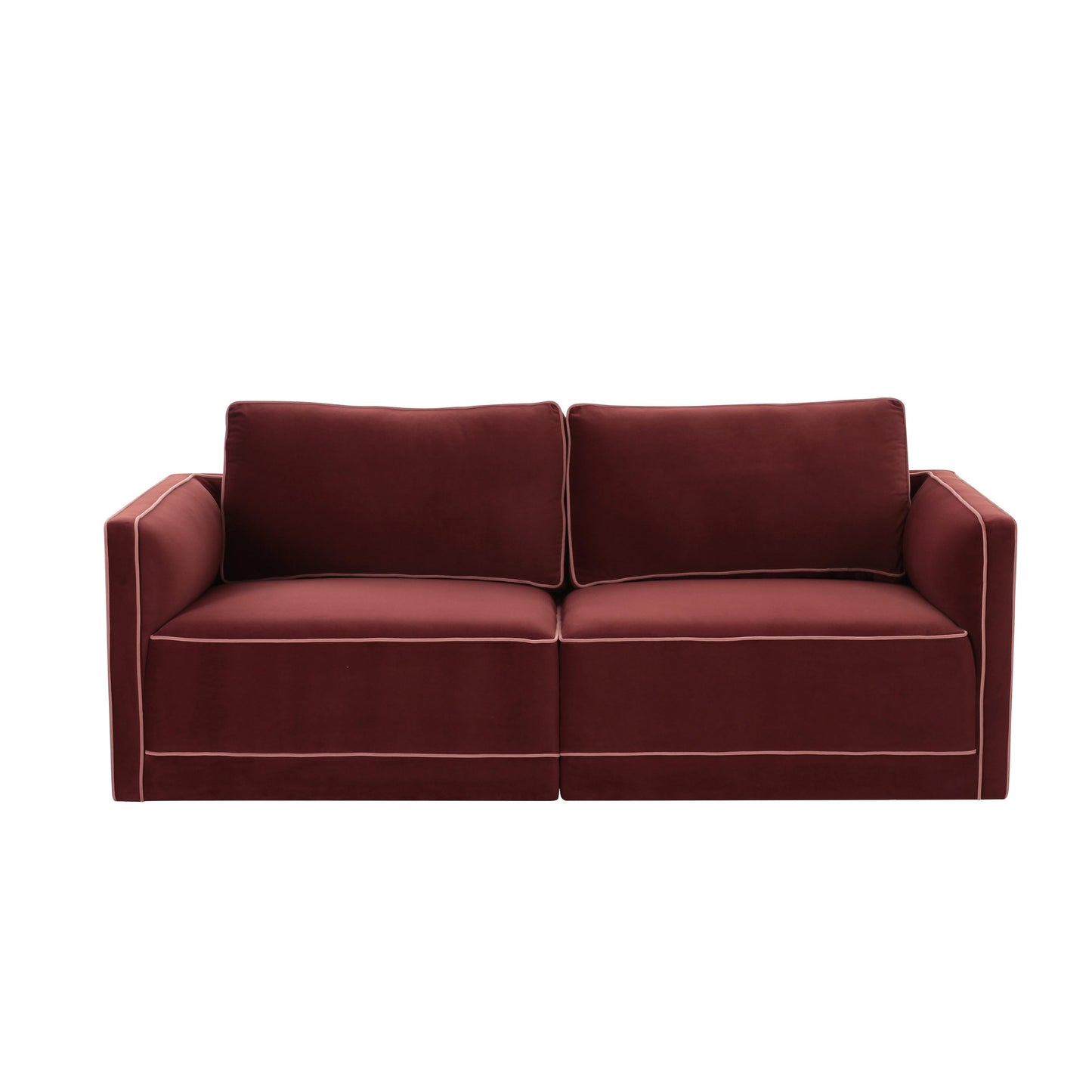 peele berry red modular loveseat