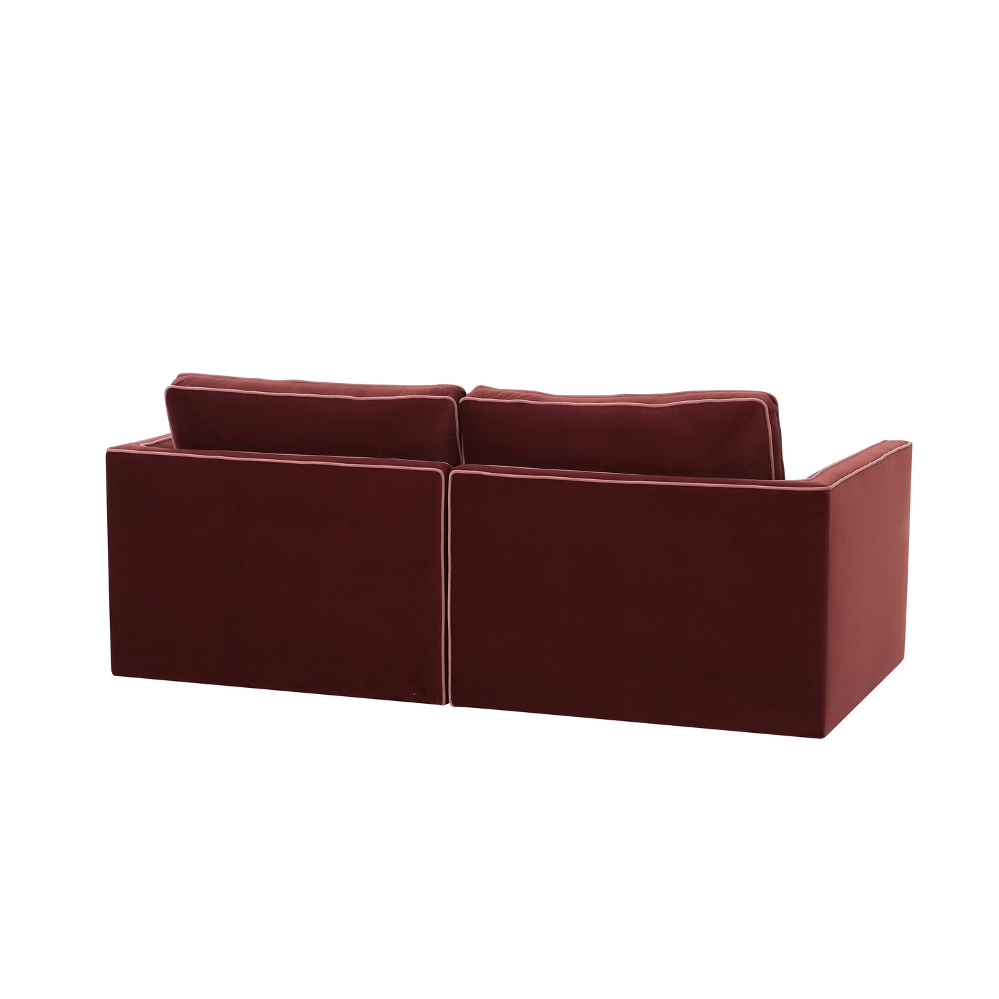 peele berry red modular loveseat