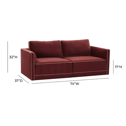 Margaux Versailles 74" Performance Velvet Modular Loveseat - image 6